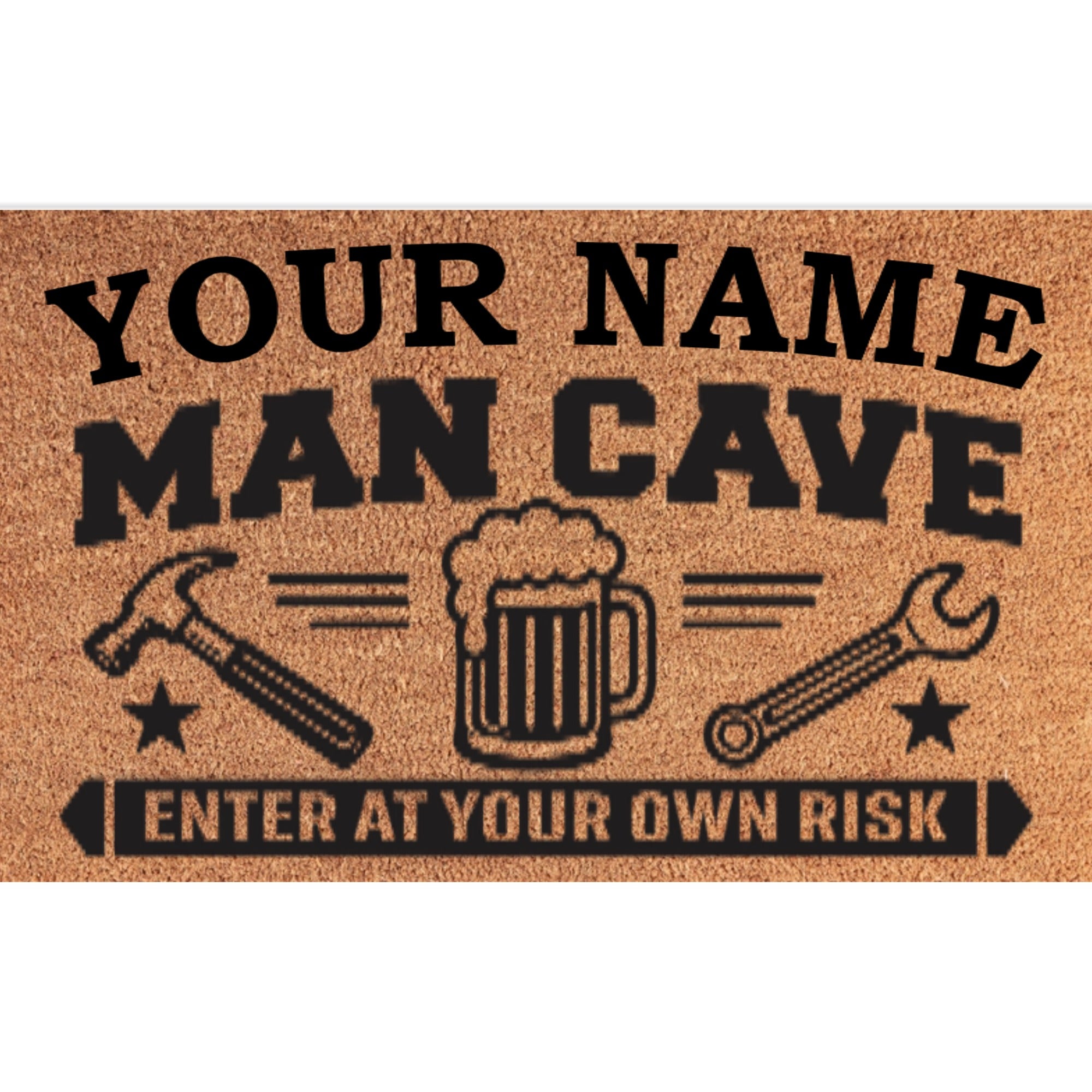 Personalized Man Cave Coir Mat