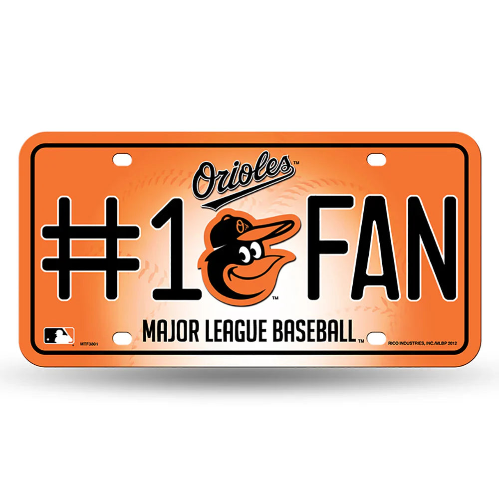 Baltimore Orioles #1 Fan Metal Car Tag