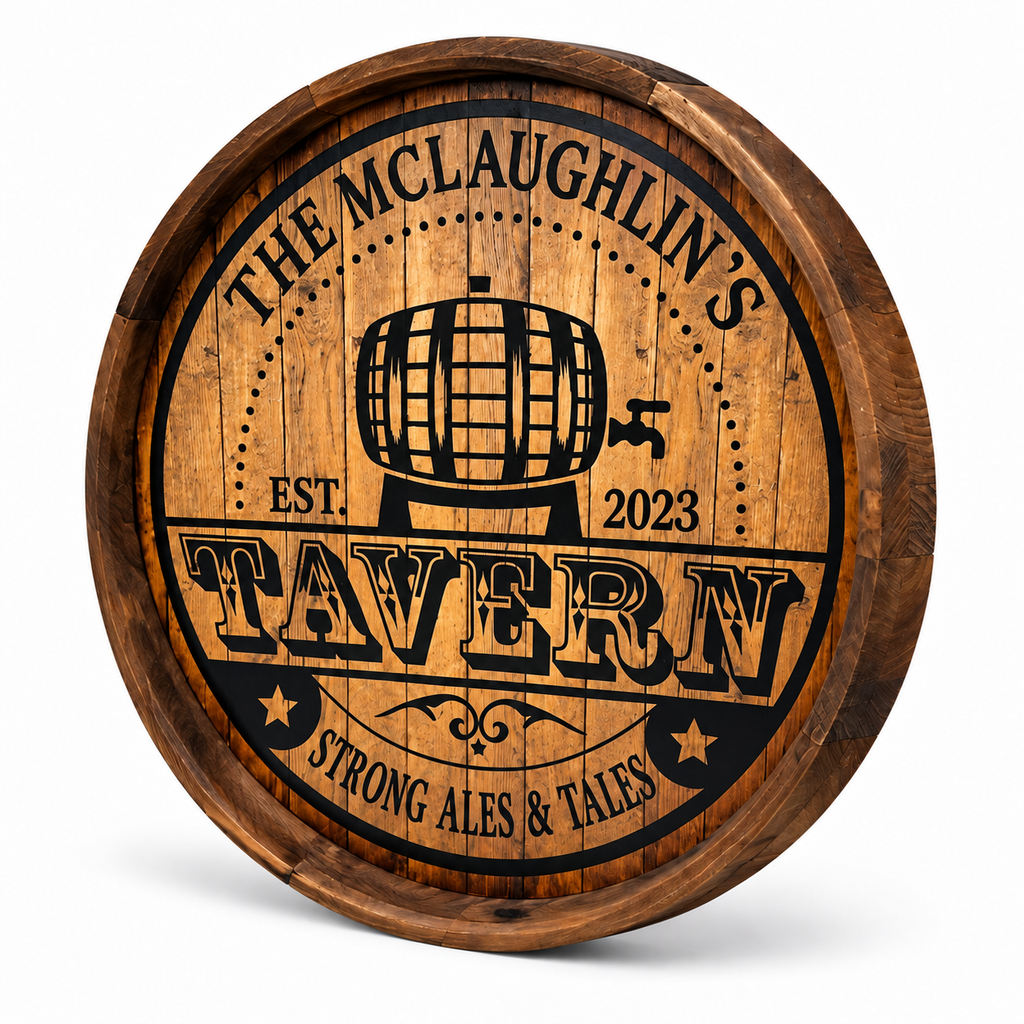 Personalized Tavern Barrel Sign – Strong Ales & Tales