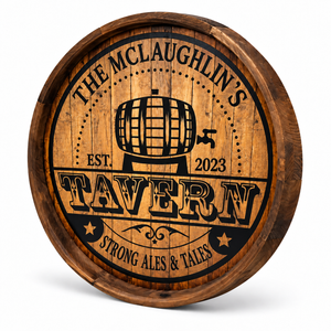 Personalized Tavern Barrel Sign – Strong Ales & Tales