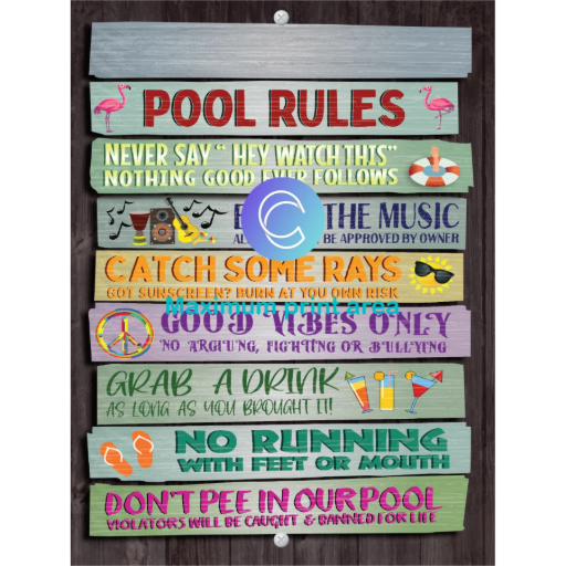 Personalized Pool Rules Sign – Custom Outdoor Pool Decor
