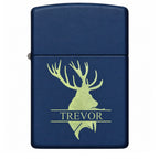 Personalized Navy Blue Matte Zippo Lighter – Custom Engraved