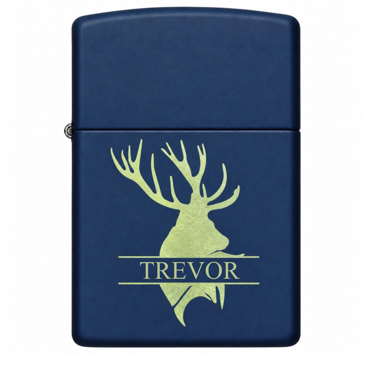 Personalized Navy Blue Matte Zippo Lighter – Custom Engraved