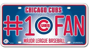 Chicago Cubs #1 Fan Metal Car Tag