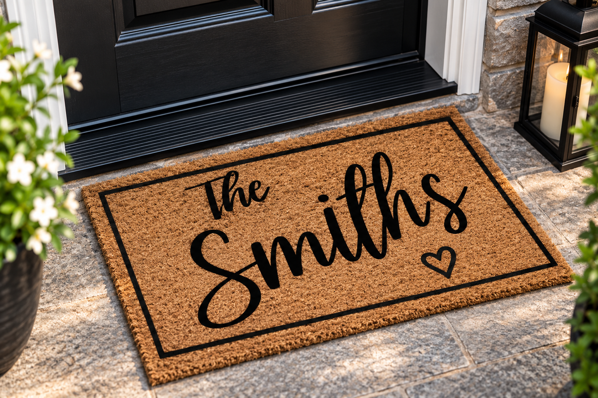 Personalized Family Name Coir Mat