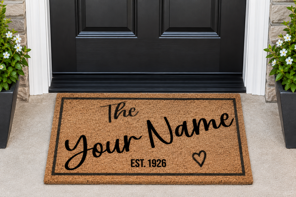 Personalized Family Name Coir Mat