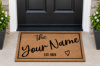 Personalized Family Name Coir Mat