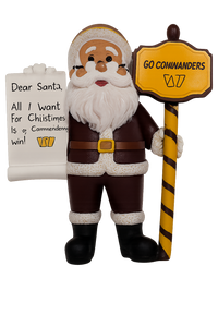 Washington Commanders Santa With Scroll Ornament