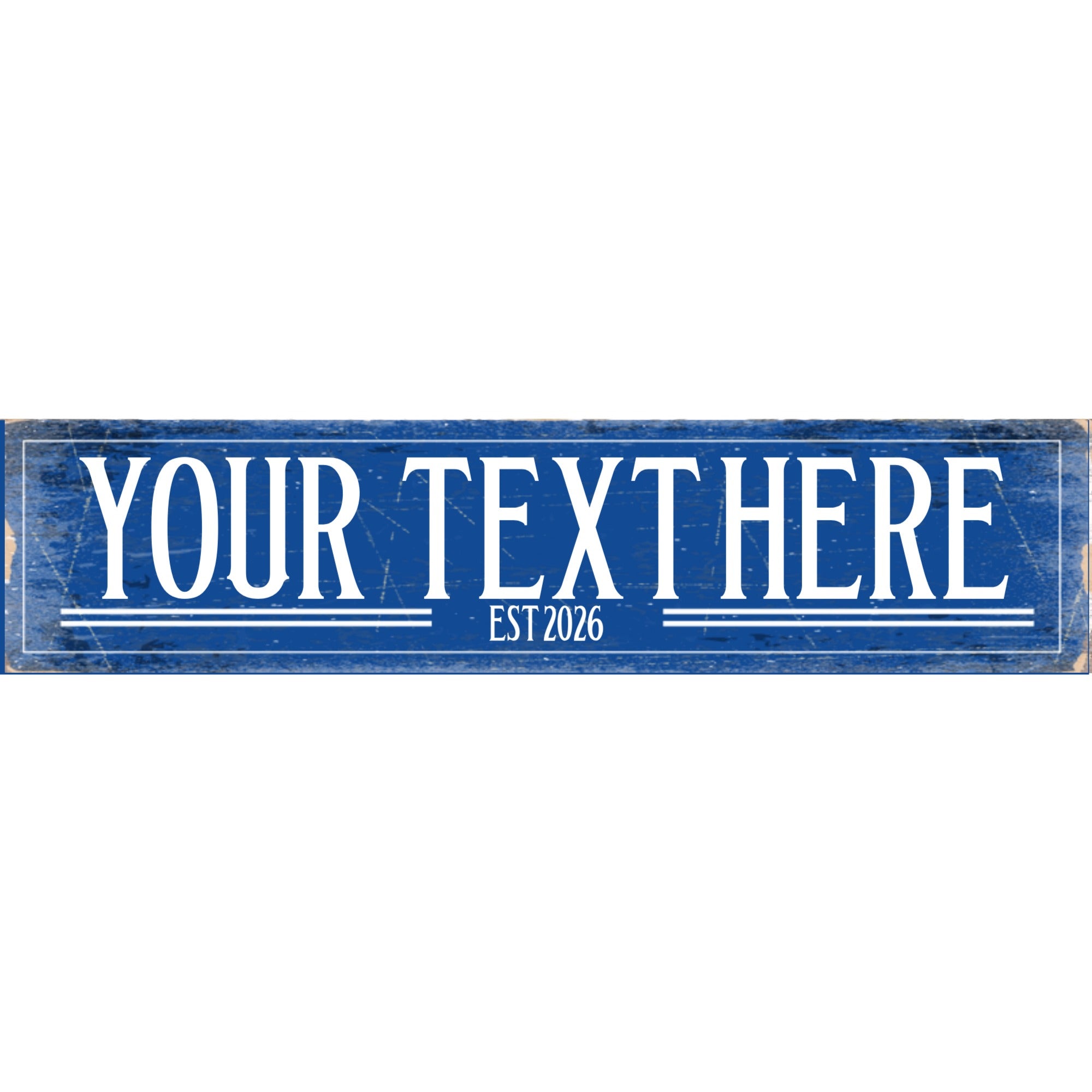 Vintage Stripe Street Sign – Distressed Wall Decor