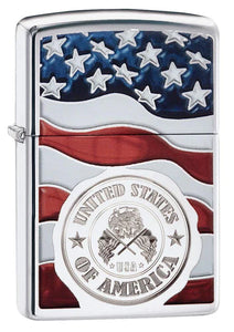 American Stamp on Flag Zippo Lighter