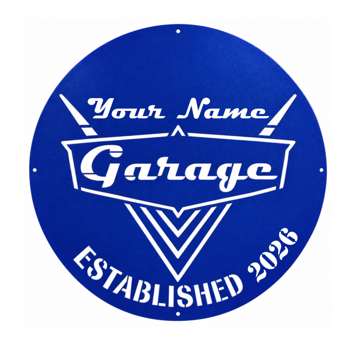 Personalized Garage Metal Sign – Custom Name & Established Year