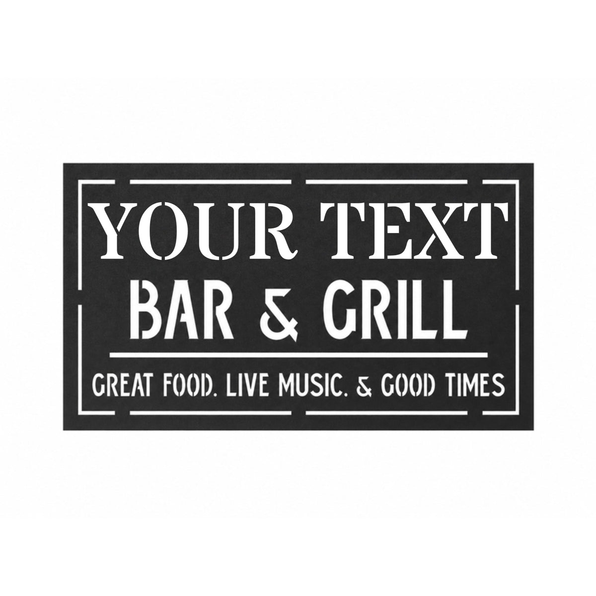 Personalized Bar & Grill Metal Sign – Custom Name Home Bar Decor