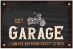 Personalized Garage Metal Sign – “I Can Fix Anything Except Stupid”