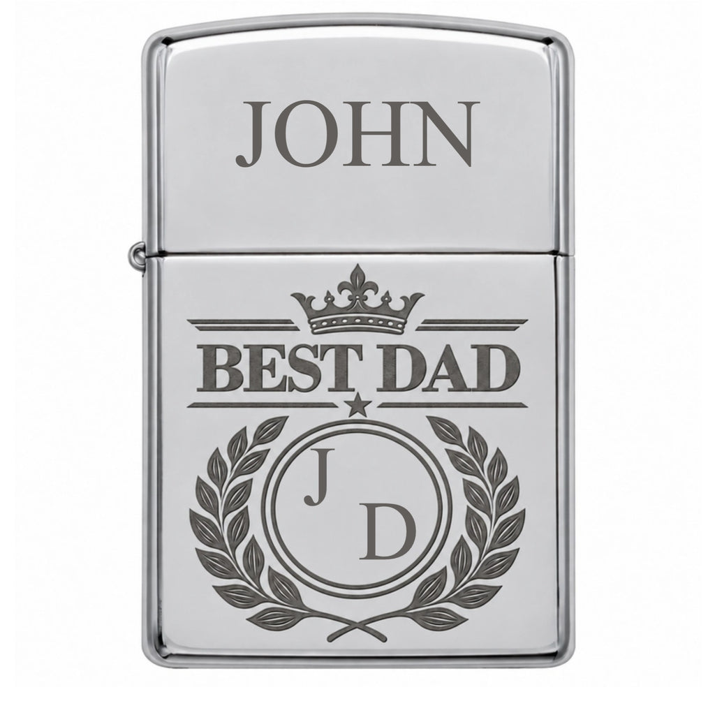 Personalized High Polish Chrome Zippo Lighter – Custom Engraved