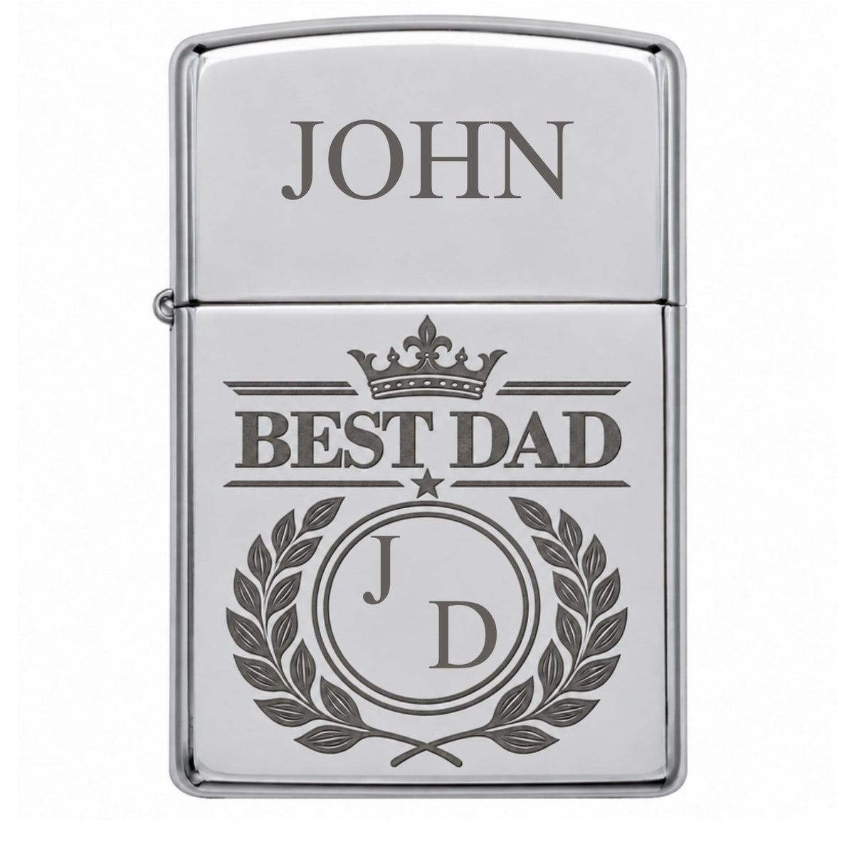 Personalized High Polish Chrome Zippo Lighter – Custom Engraved