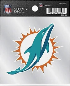 Miami Dolphins Perfect Cut Color Decal 4" X 4"