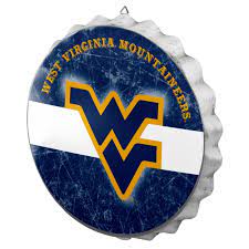 West Virginia Mountaineers Distressed Bottle Cap Signs