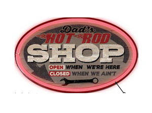 Dad’s Hot Rod Oval LED Bar Rope Sign