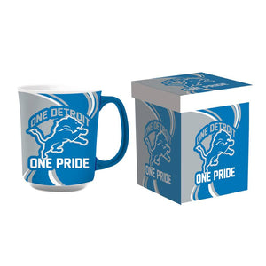 Detriot Lions 14oz Ceramic Mug with Matching Box