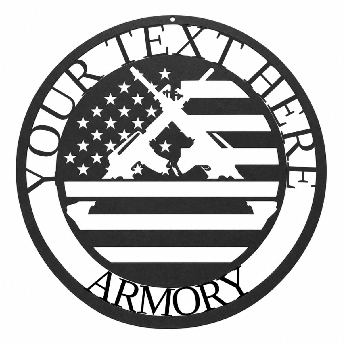 Personalized Armory Metal Sign – Custom Name Gun Room Decor