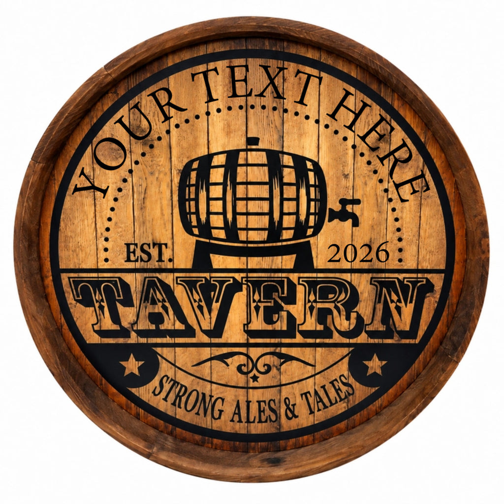 Personalized Tavern Barrel Sign – Strong Ales & Tales