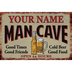 Personalized Mancave Metal Sign – Good Times Cold Beer Custom Bar Decor