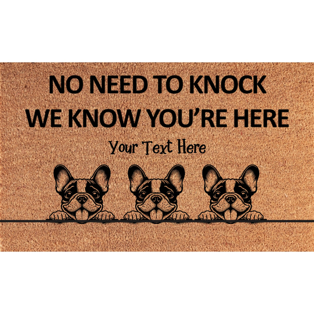 Personalized No Need to Knock Coir Mat – Custom 3 Dogs Doormat