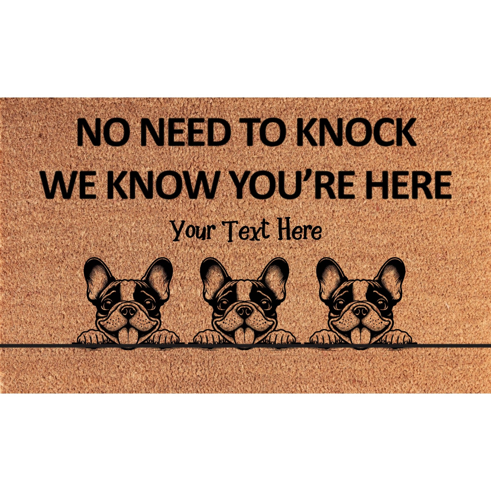 Personalized No Need to Knock Coir Mat – Custom 3 Dogs Doormat
