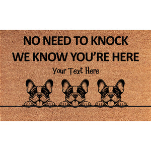 Personalized No Need to Knock Coir Mat – Custom 3 Dogs Doormat