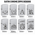 Personalized Satin Chrome Zippo Lighter – Custom Engraved