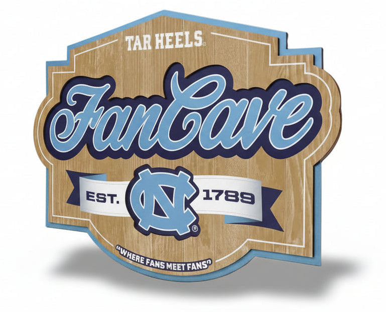 North Carolina Tar Heels 3D fan cave sign