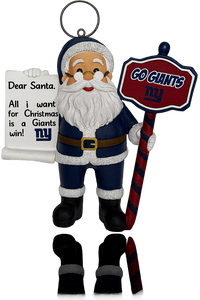 New York Giants Santa With Scroll Ornament