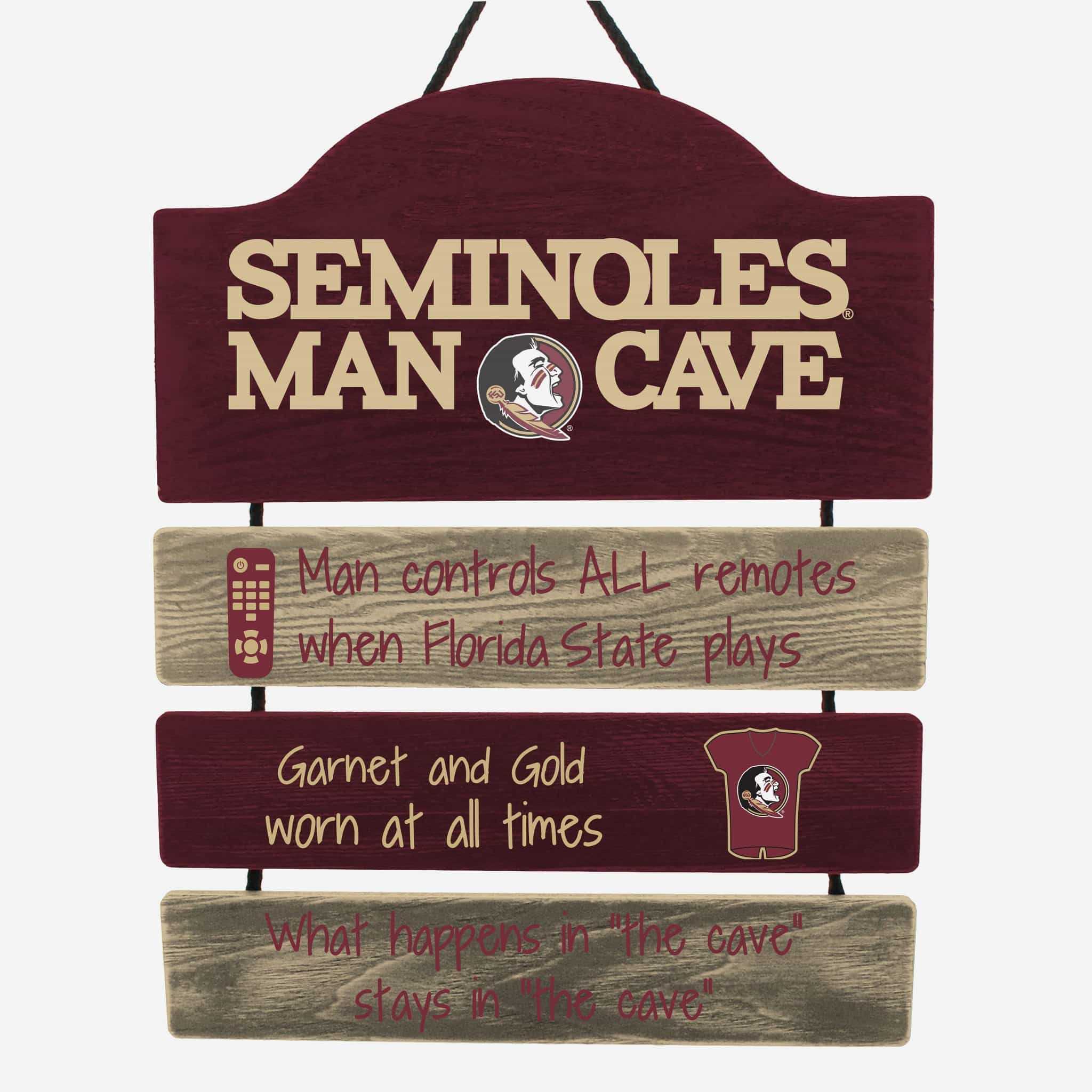 Florida State Seminoles Man Cave Rules Wood Sign