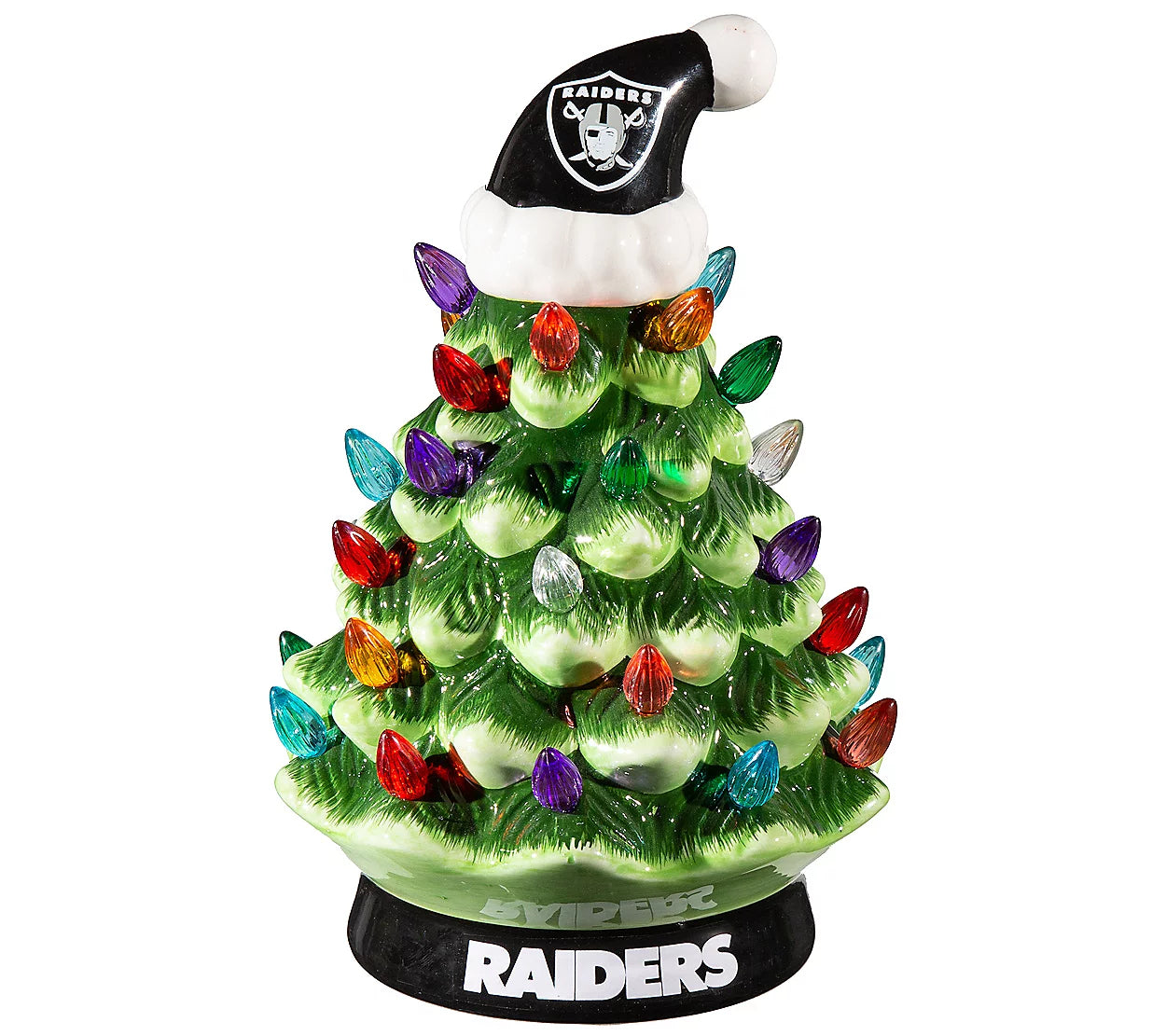 Las Vegas Raiders LED Ceramic Christmas Tree - 8"