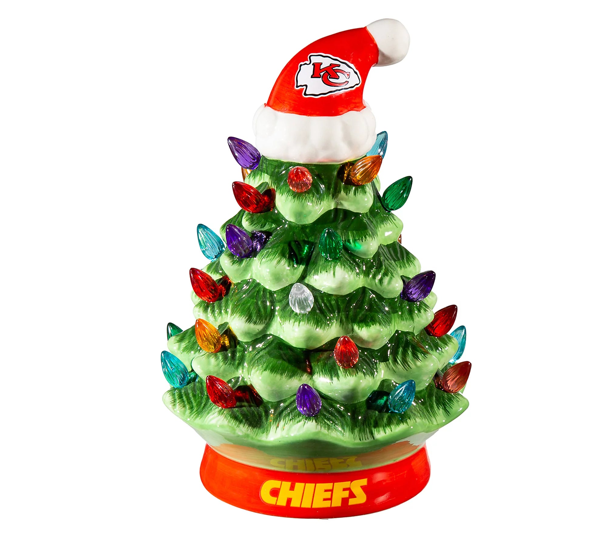 Kansas City Chiefs LED Ceramic Christmas Tree - 8"