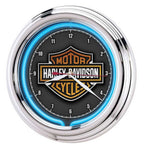 Harley-Davidson Essential Bar & Shield Blue Neon Clock