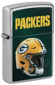 Green Bay Packers Helmet Street Chrome Pocket Zippo Lighter