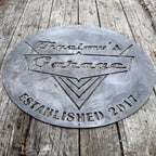 Personalized Garage Metal Sign – Custom Name & Established Year