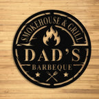 Personalized Metal BBQ Grill Sign –  Smokehouse & Grill Wall Art & Gift for Dad