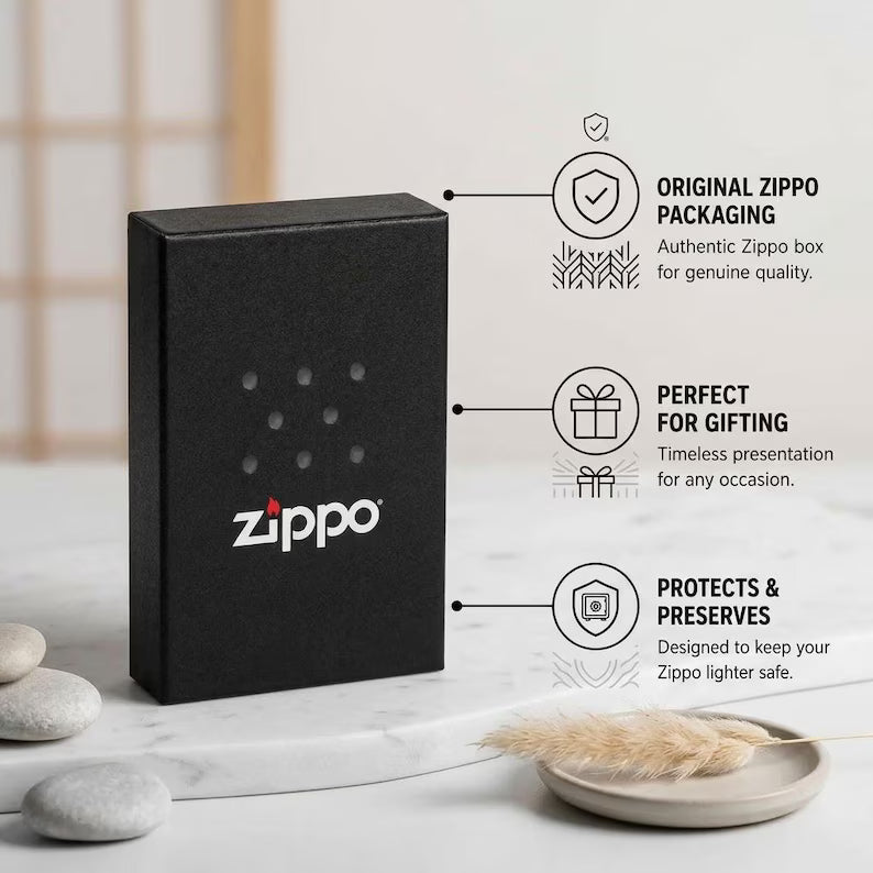 Personalized Navy Blue Matte Zippo Lighter – Custom Engraved