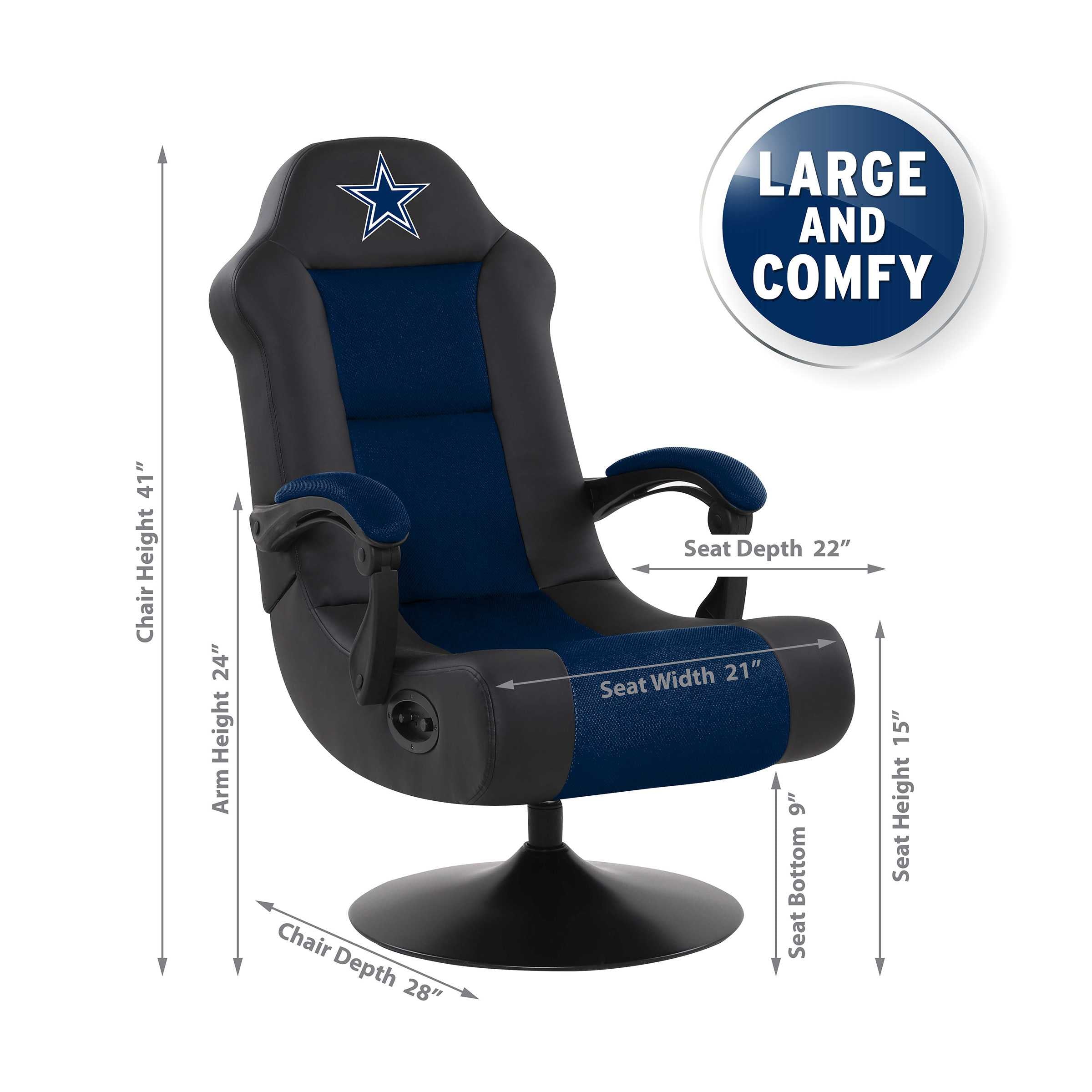 Dallas Cowboys Ultra Gaming Chair With Bluetooth Speaker