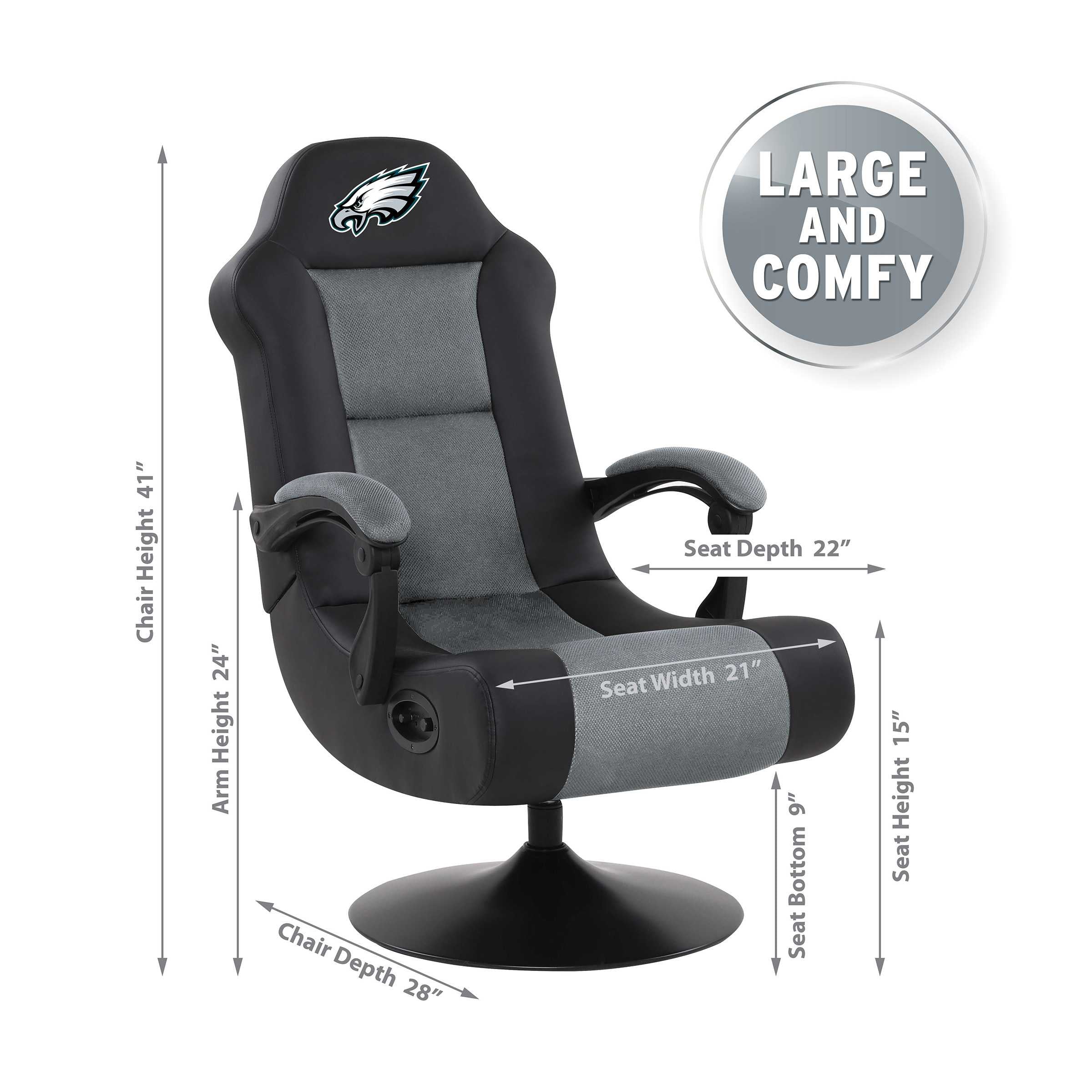 Philadelphia Eagles Ultra Gaming Chair With Bluetooth Speaker