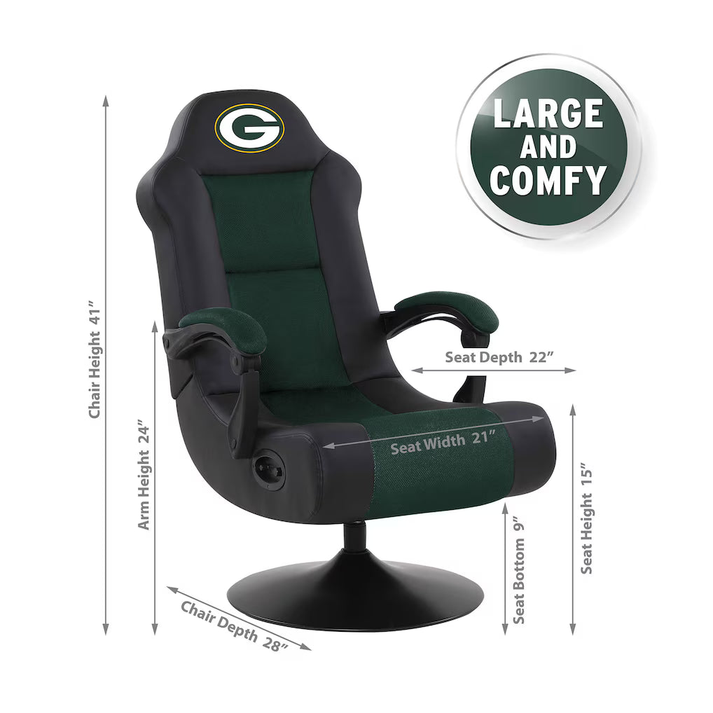 Green Bay Packers Ultra Gaming Chair With Bluetooth Speaker