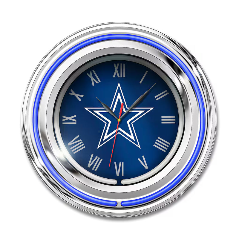 Dallas Cowboys Sports Double Neon Clock