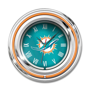 Miami Dolphins Sports Double Neon Clocks