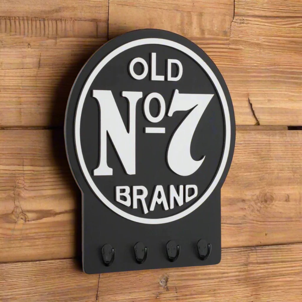 Jack Daniel's Old No. 7 Wall Key Rack Sign Whiskey 15" x 12" Bar Pub Mancave