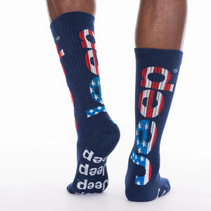 USA Flag Crew Jeep Socks