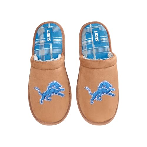 Detroit Lions Brown Suede Slippers