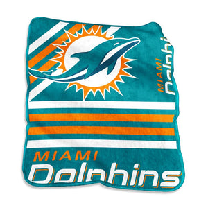 Miami Dolphins Raschel Throw Blanket
