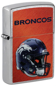 Denver Broncos Helmet Street Chrome Pocket Zippo Lighter